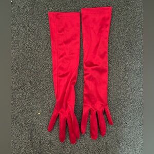 Elegant Red Evening Gloves
